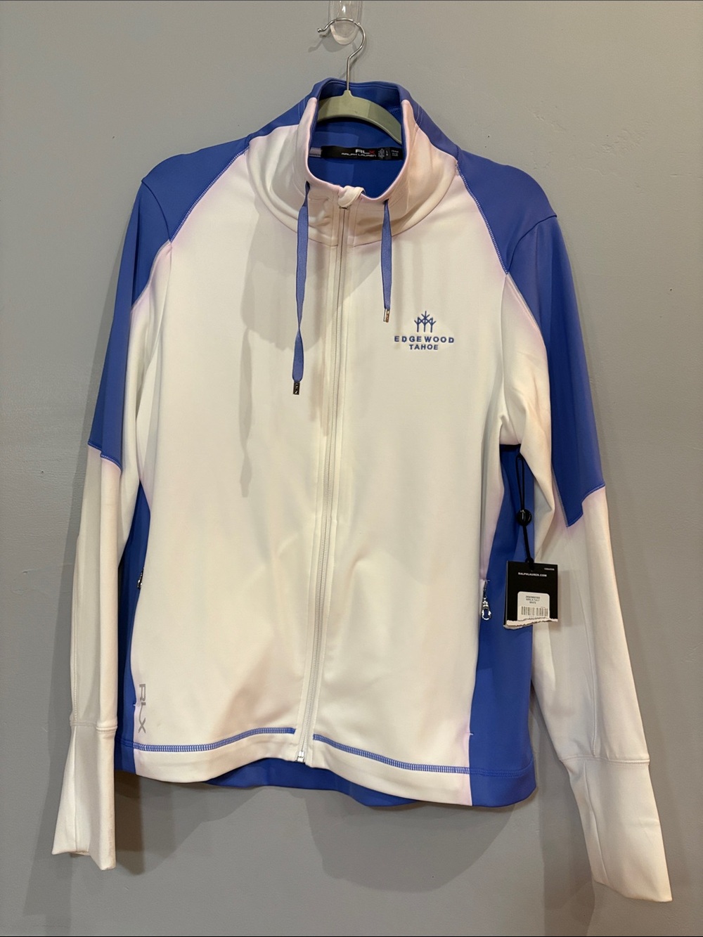 RLX Ralph Lauren Women’s Golf Jacket Edgewood Tahoe White Lavender NWT